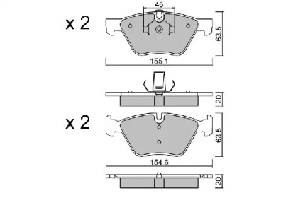 Комплект тормозных колодок (AISIN: BPBM-1007)